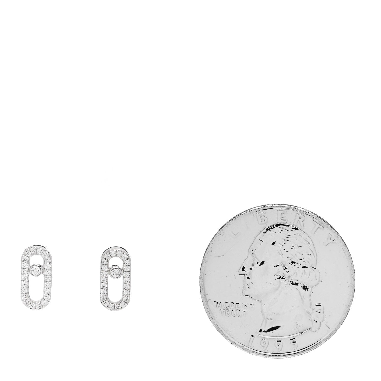 Messika 18K White Gold Diamond Move Uno Earrings 2 of 7