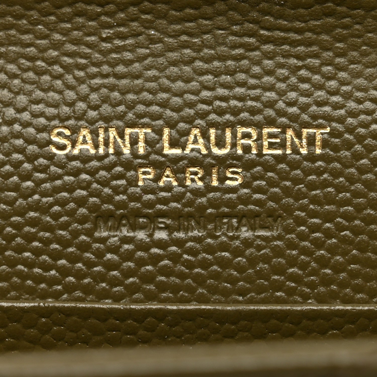 Saint Laurent Grain De Poudre Matelasse Chevron Small Monogram Envelope Wallet Vert Kaki 6 of 9