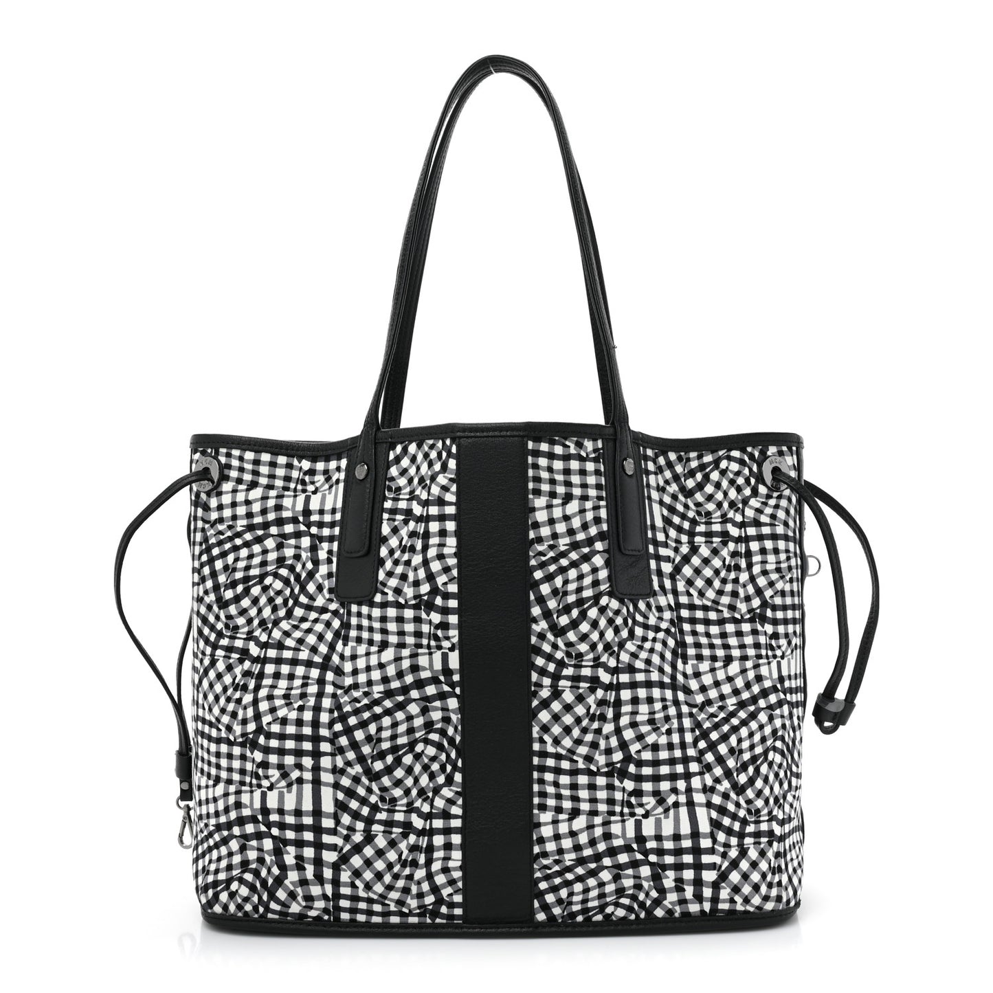 Grained Calfskin Visetos Medium Liz Reversible Shopper Tote Black