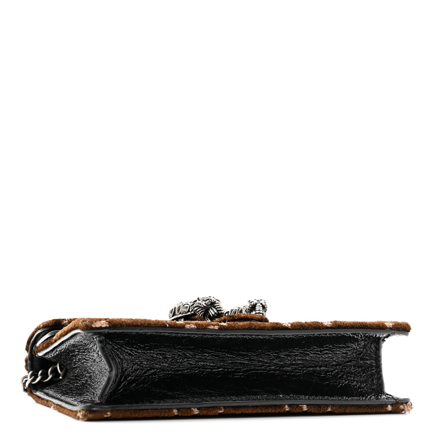 Gucci Velvet Skipper Crystal GG Monogram Super Mini Dionysus Shoulder Bag Brown Black Black Diamond 3 of 11