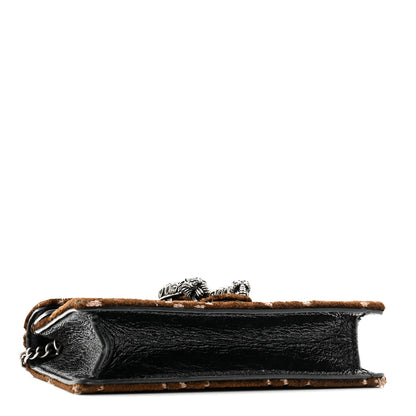 Gucci Velvet Skipper Crystal GG Monogram Super Mini Dionysus Shoulder Bag Brown Black Black Diamond 3 of 11