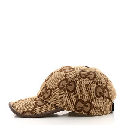 Gucci Monogram Jumbo GG Baseball Hat L 58 Camel Ebony 4 of 14
