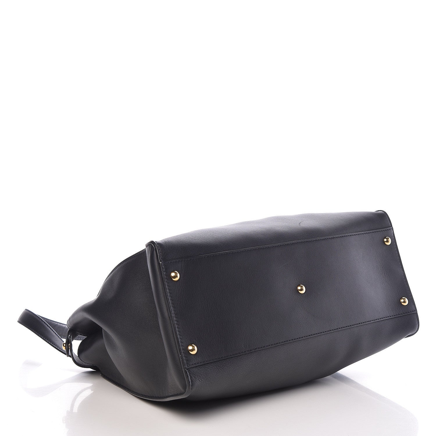 Fendi Vitello Dolce Marmol Large Peekaboo Iconic Satchel Blue Notte 4 of 14