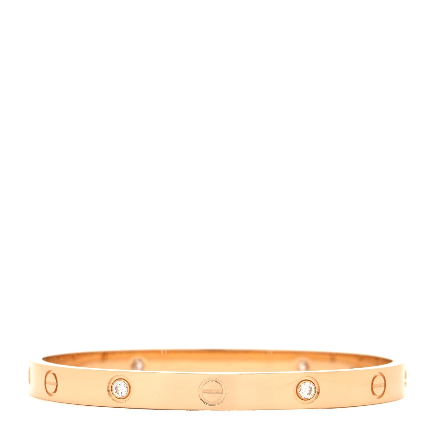 Cartier 18K Yellow Gold 4 Diamond LOVE Bracelet 18 1 of 7
