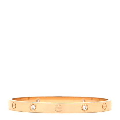 Cartier 18K Yellow Gold 4 Diamond LOVE Bracelet 18 1 of 7