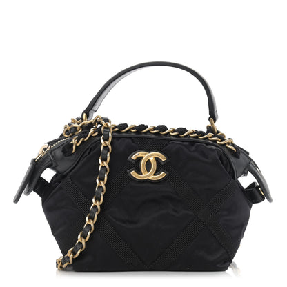 Chanel Nylon Grosgrain Quilted Lifestyle Clutch with Chain Black 1 of 9