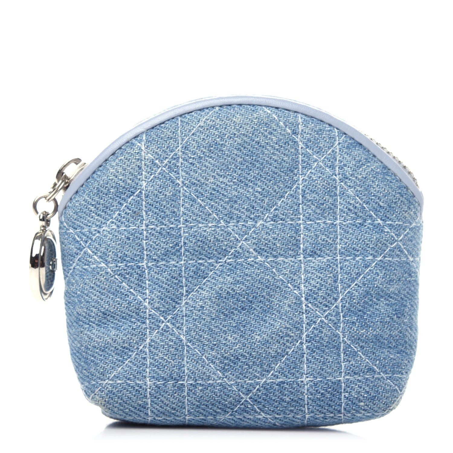 Christian Dior Denim Cannage Coin Purse Blue 1 of 9