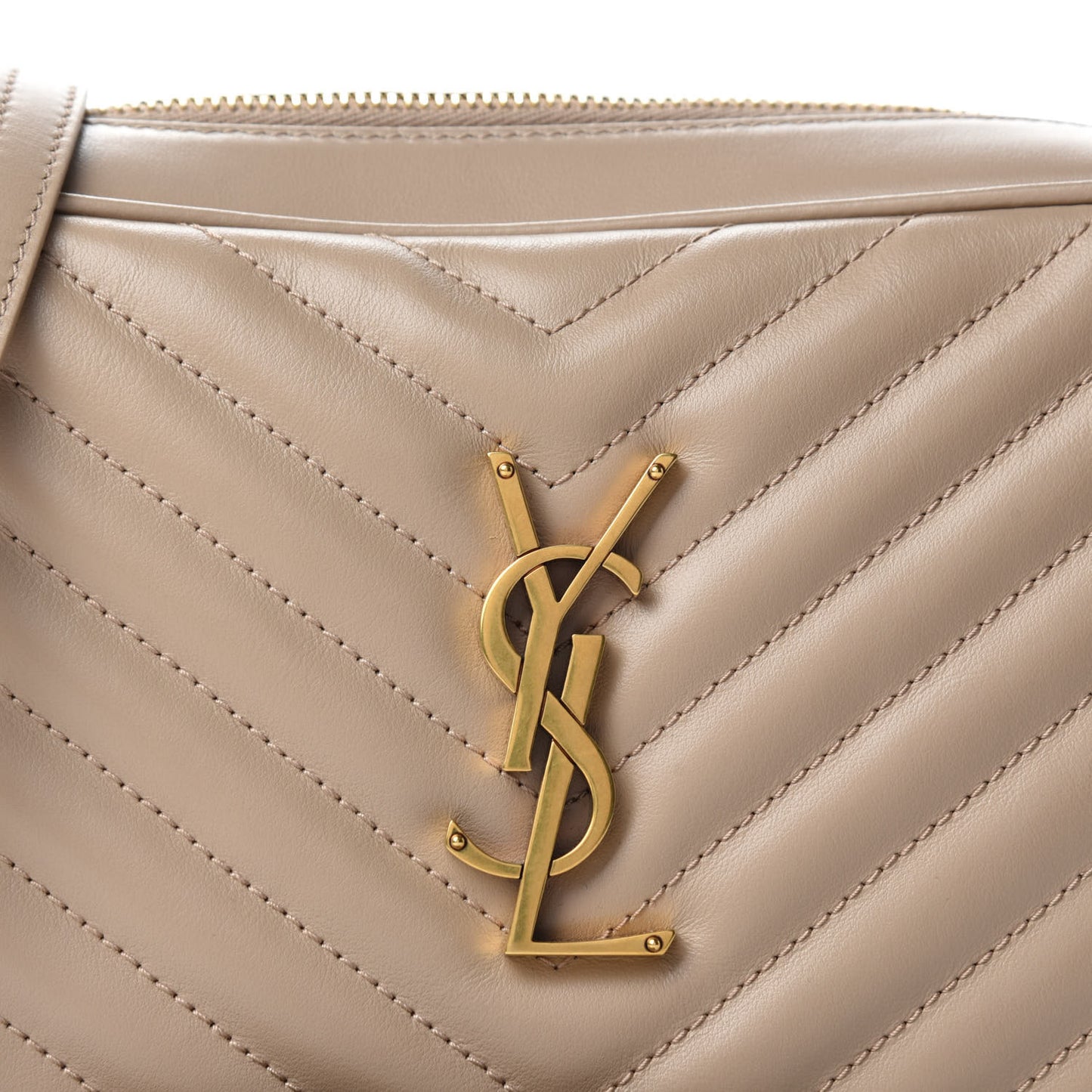 Calfskin Matelasse Monogram Lou Camera Bag Dark Beige