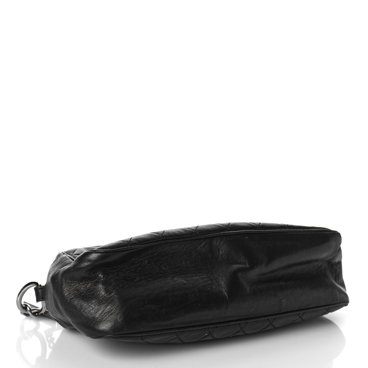 Lambskin Quilted Chain Mail Camera Case Black