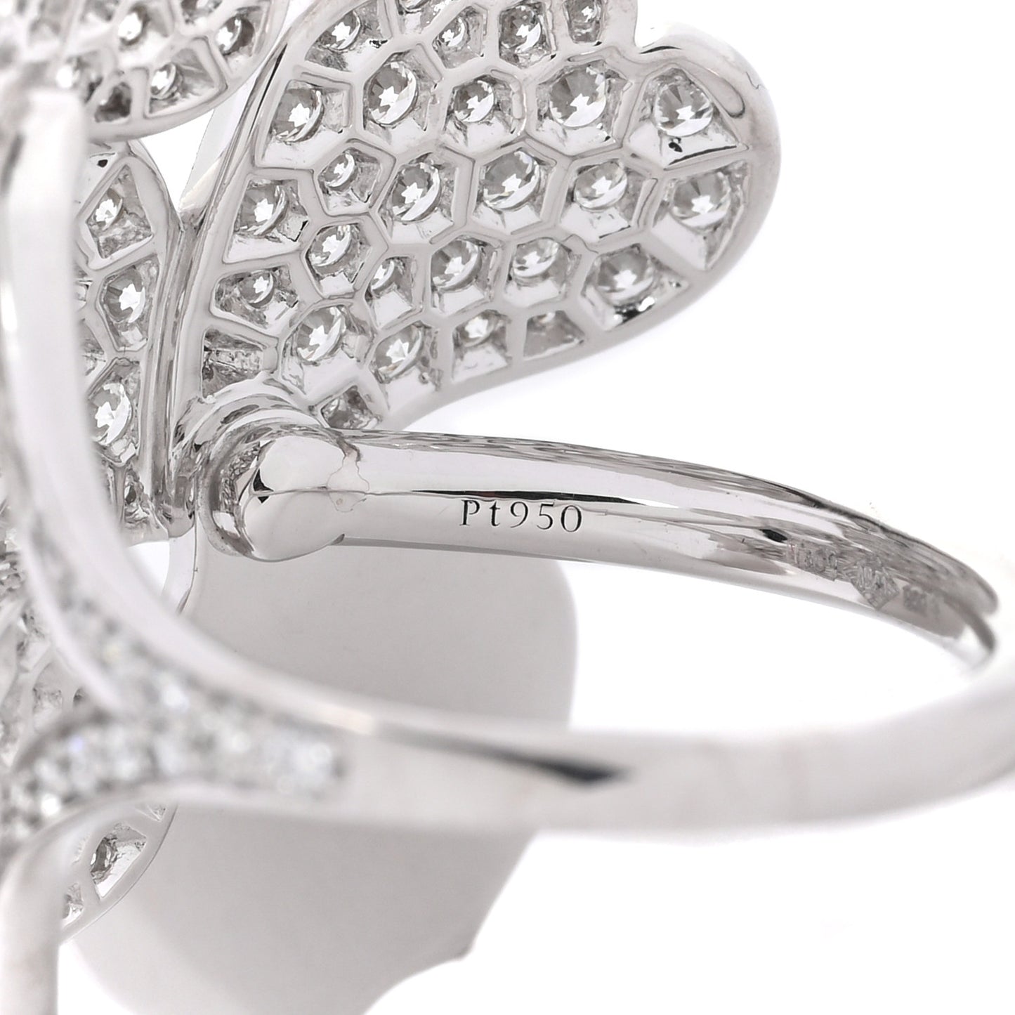 Platinum Diamond Paper Flowers Cluster Ring 49 5