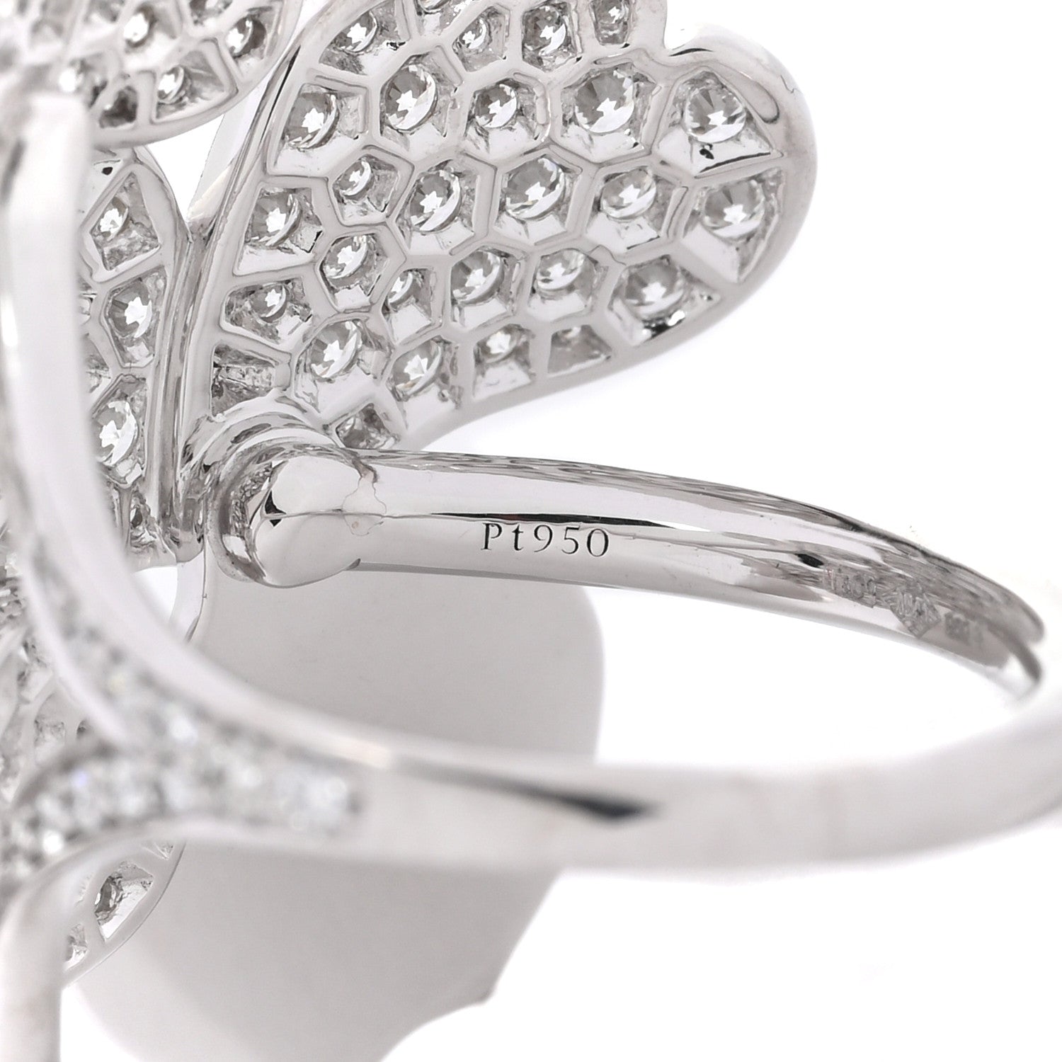 Tiffany Platinum Diamond Paper Flowers Cluster Ring 49 5 3 of 4