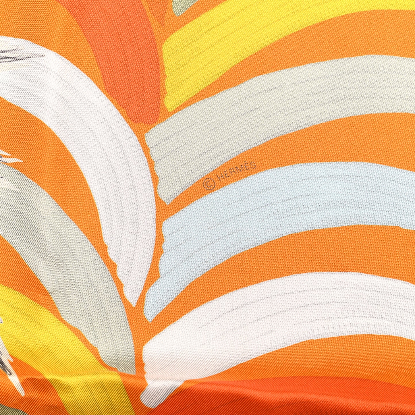Silk Tiger Royal Double Face Scarf 90 Orange Rose Anthracite