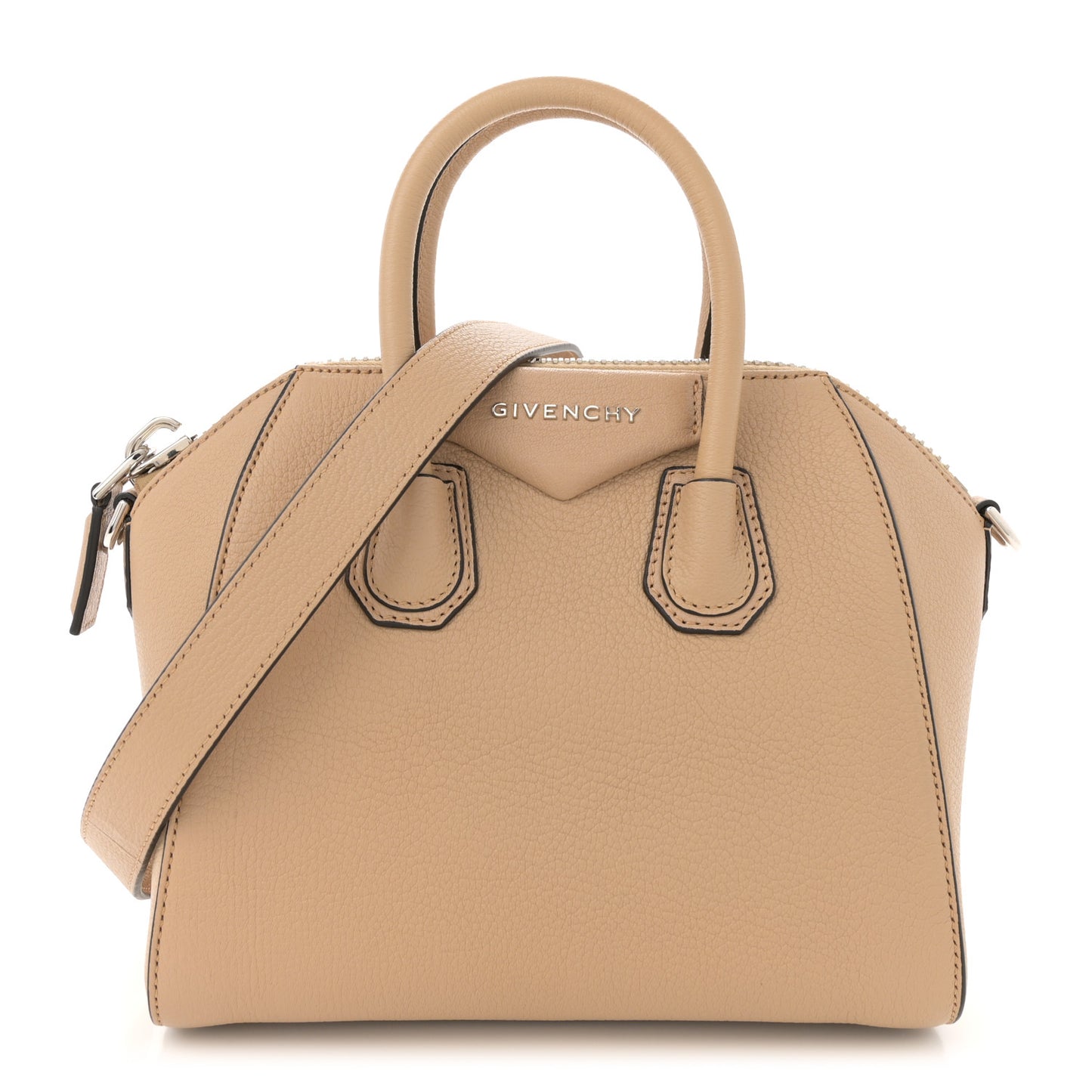 Sugar Goatskin Mini Antigona Beige Camel