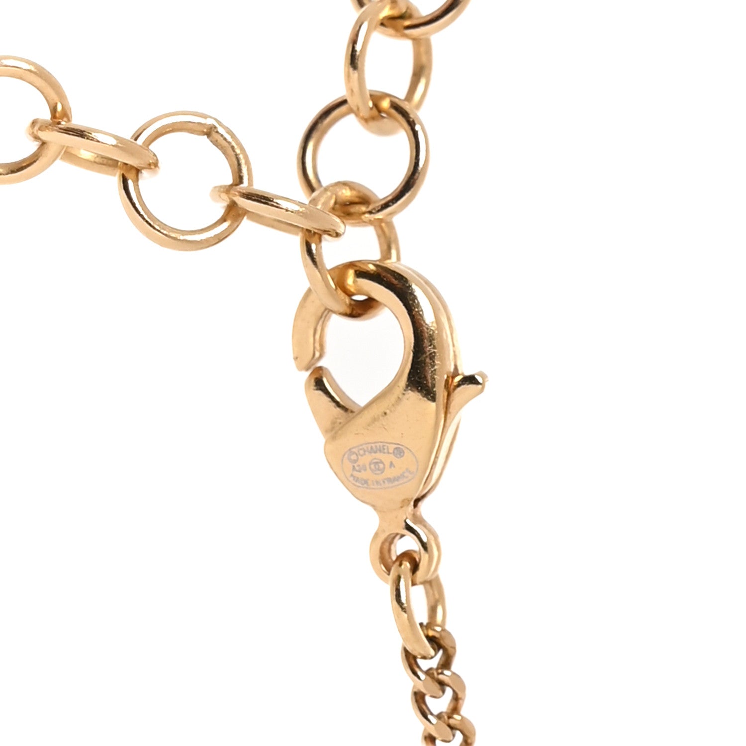 Chanel Crystal Pearl Perfume Bottle CC Necklace Gold Black 4 of 5