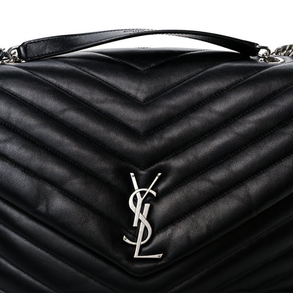 Saint Laurent Calfskin Y Quilted Monogram Large Loulou Chain Satchel Black 9 of 11