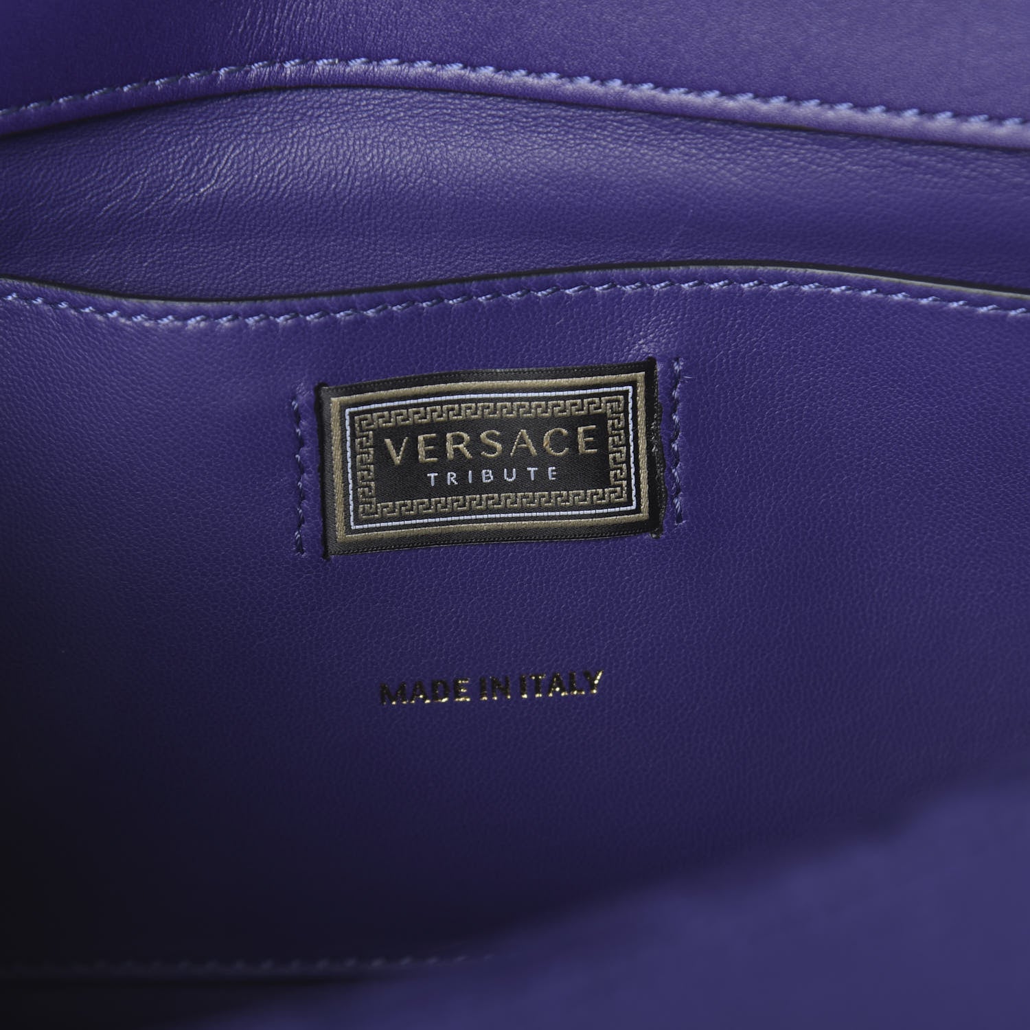 Versace Velluto Vitello Tribute Wallet Chain Crossbody Viola 7 of 10