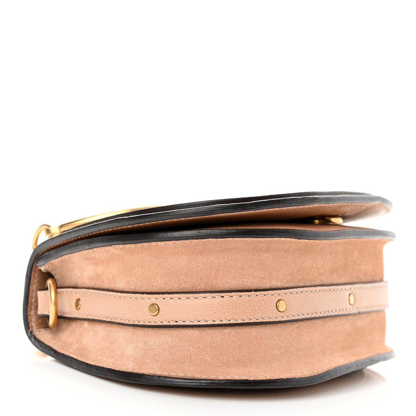 Calfskin Suede Small Nile Bracelet Bag Biscotti Beige