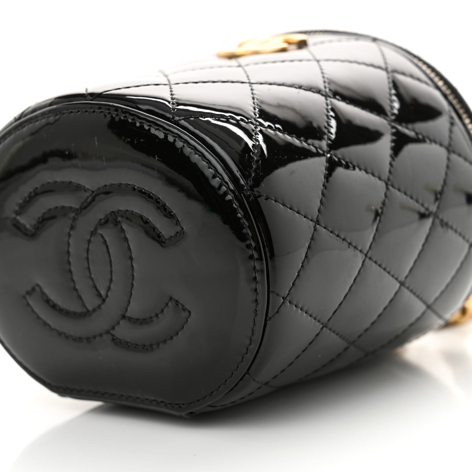 Chanel Patent Quilted Afternoon Tea Top Handle Mini Vanity Case With Chain Black 10 of 11