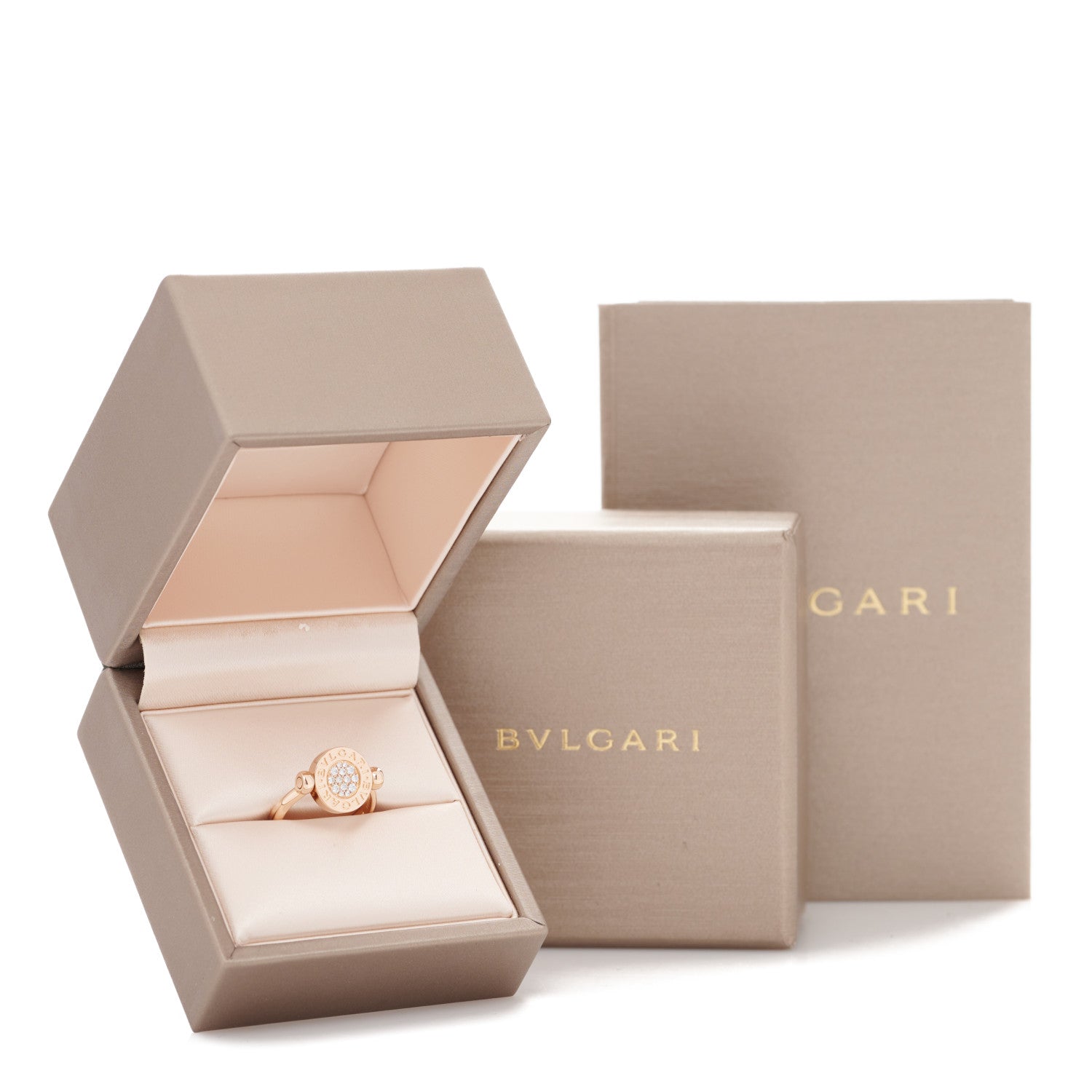 Bulgari 18K Rose Gold Diamond Mother of Pearl BVLGARI BVLGARI Ring 50 5.25 8 of 8