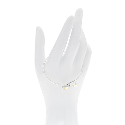 Tiffany Sterling Silver 18K Yellow Gold Two Heart Hook Bracelet 2 of 5