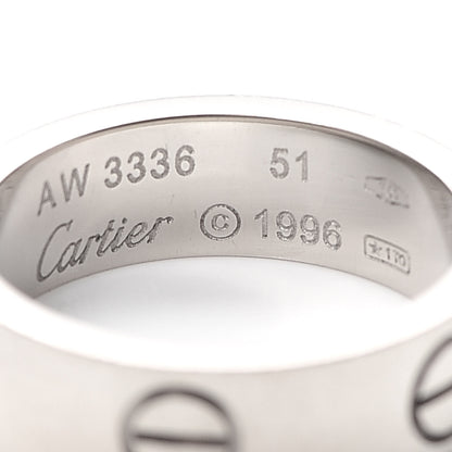 Cartier 18K White Gold 5.5mm LOVE Ring 51 5.75 4 of 4