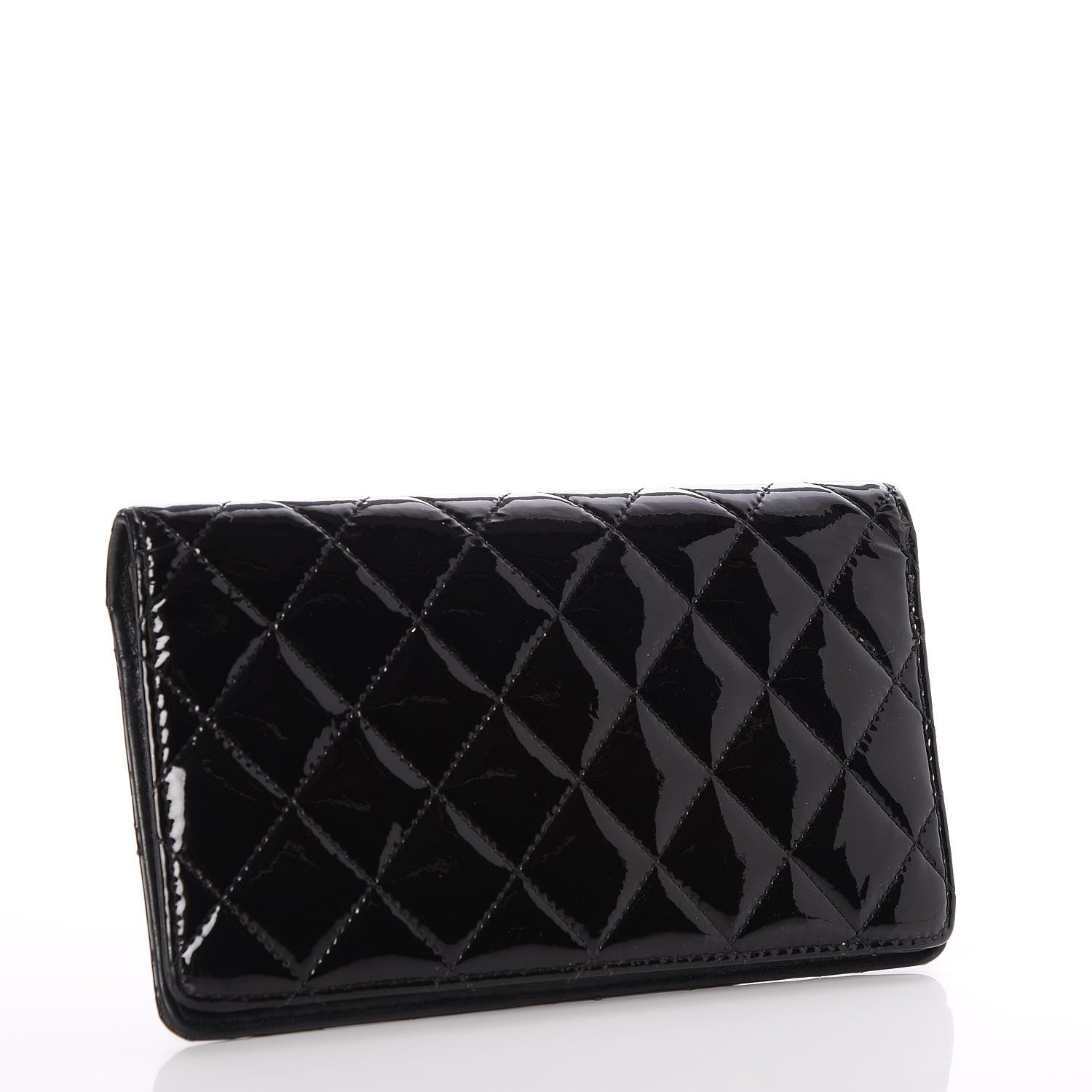 Chanel Patent Quilted Brilliant Yen Wallet Black 3 of 8