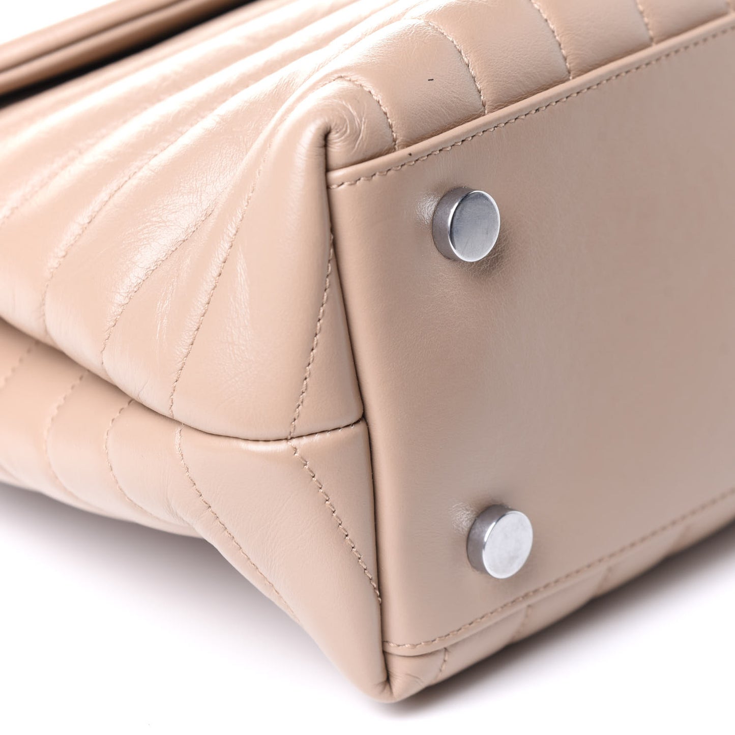 Calfskin Y Quilted Monogram Medium Loulou Chain Satchel Nude Powder