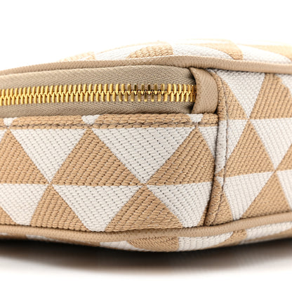 Prada Jacquard Saffiano Triangolo Symbole Embroidered Medium Shoulder Bag Corda Talco 8 of 8