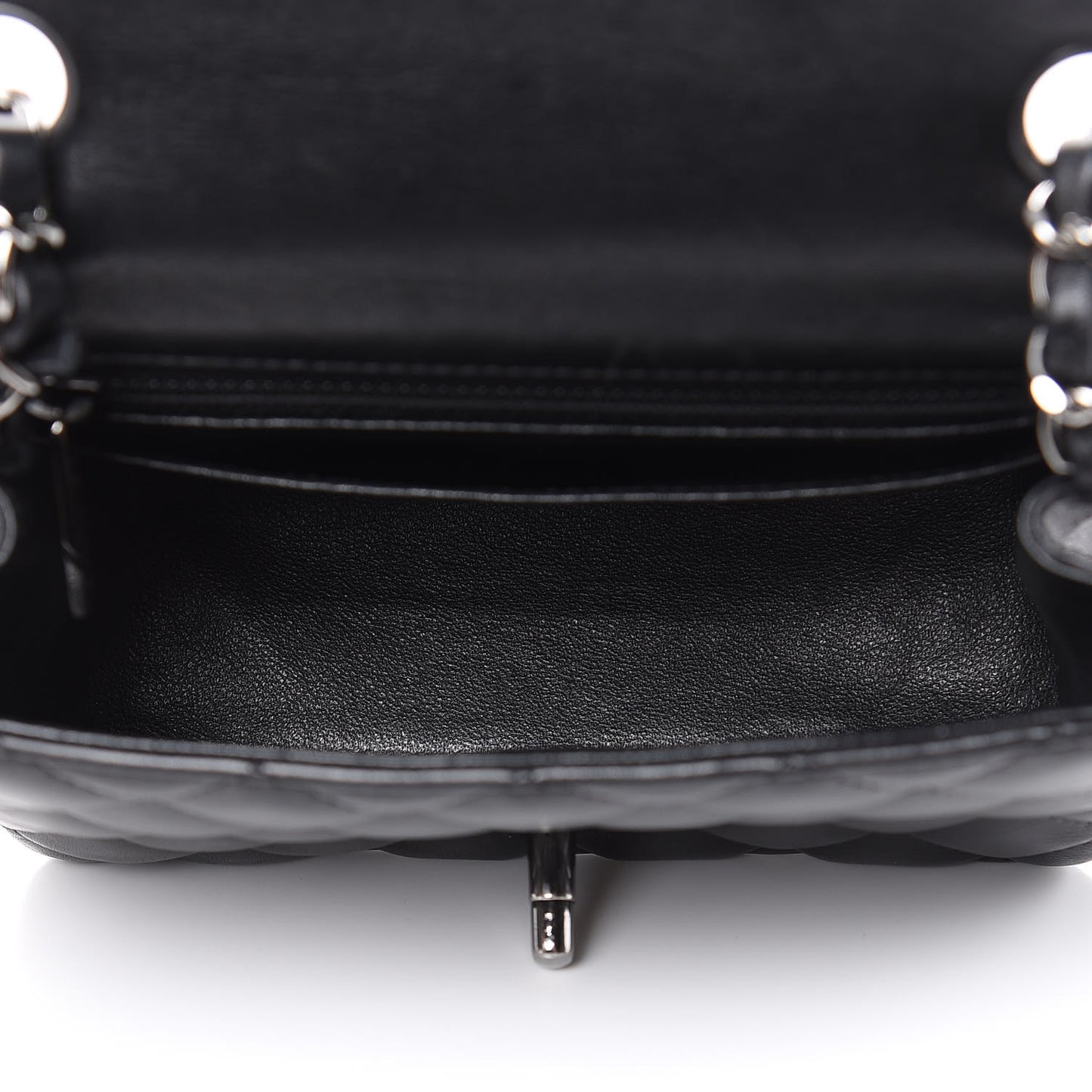 Lambskin Quilted Mini Square Flap Black