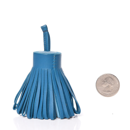 Hermes Lambskin Bi-Color Carmen Tassel Key Holder Bleu Izmir Celeste 2 of 5