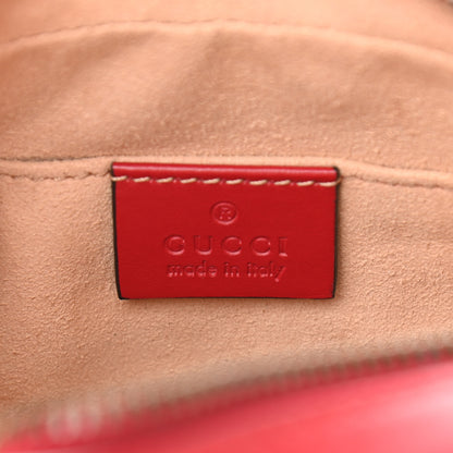 Gucci Calfskin Matelasse Mini GG Marmont Chain Shoulder Bag Hibiscus Red 6 of 11