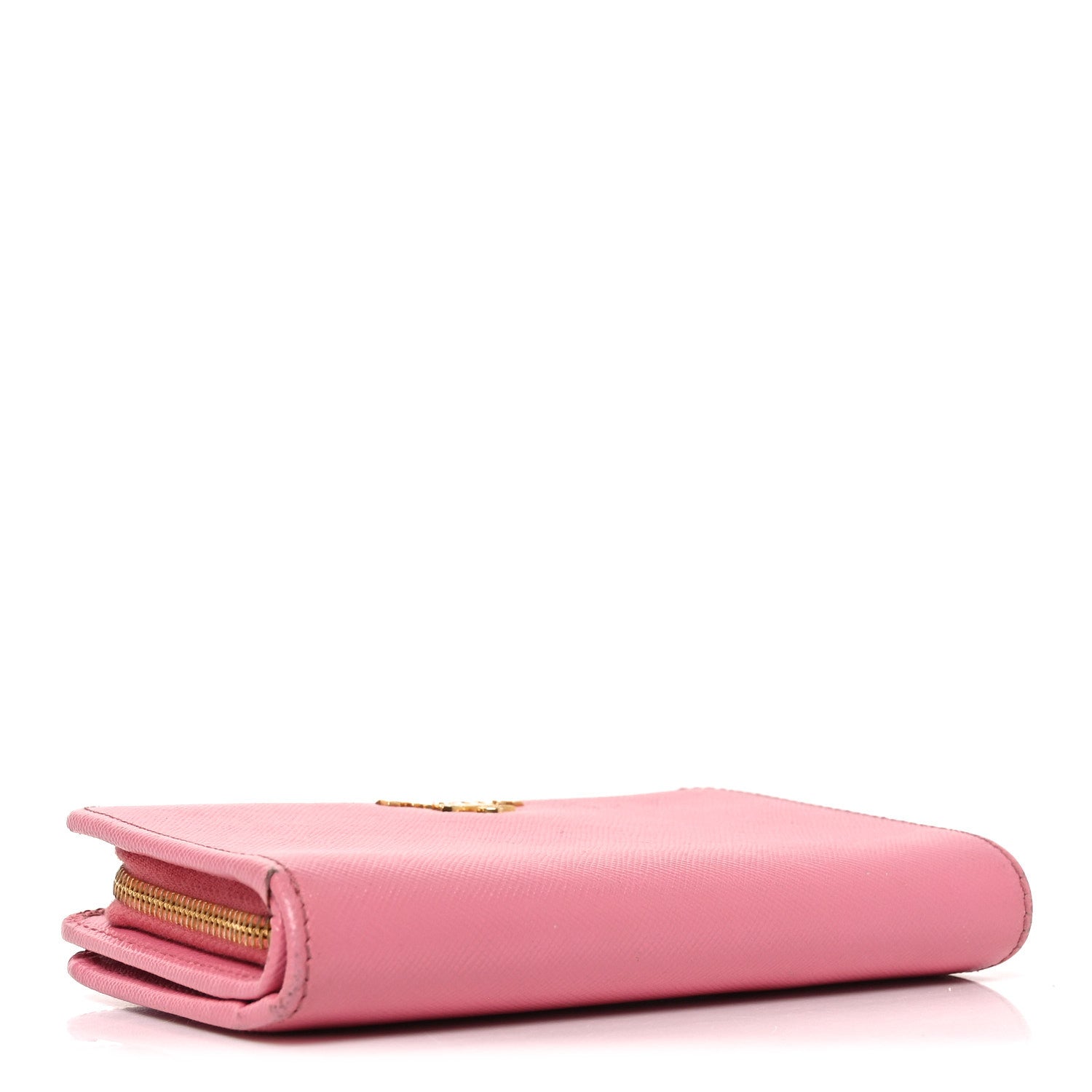 Prada Saffiano Metal Compact Wallet Peonia Petalo 4 of 8