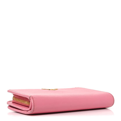Prada Saffiano Metal Compact Wallet Peonia Petalo 4 of 8