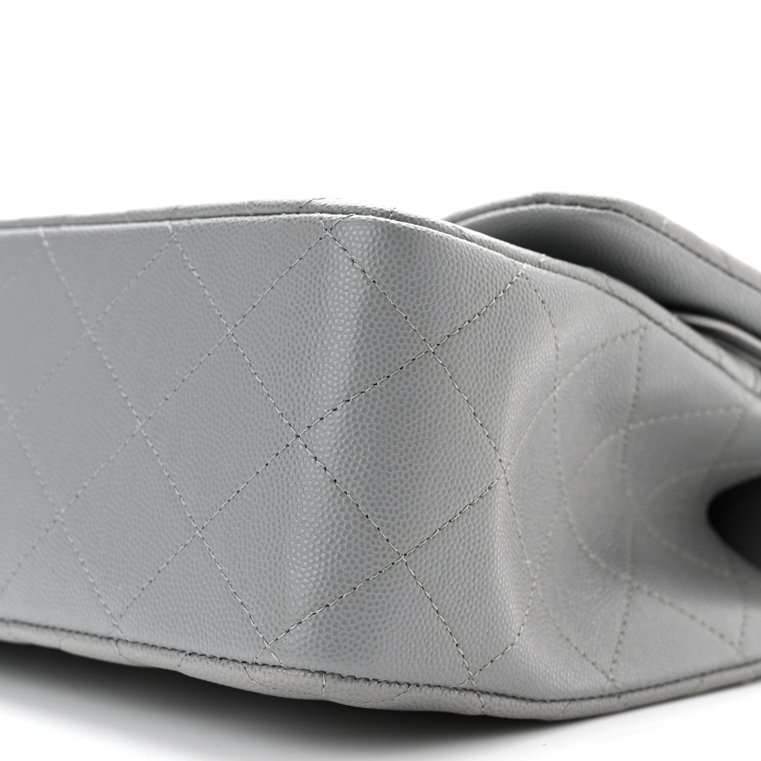 Chanel Caviar Quilted Jumbo Double Flap Grey 10 of 11