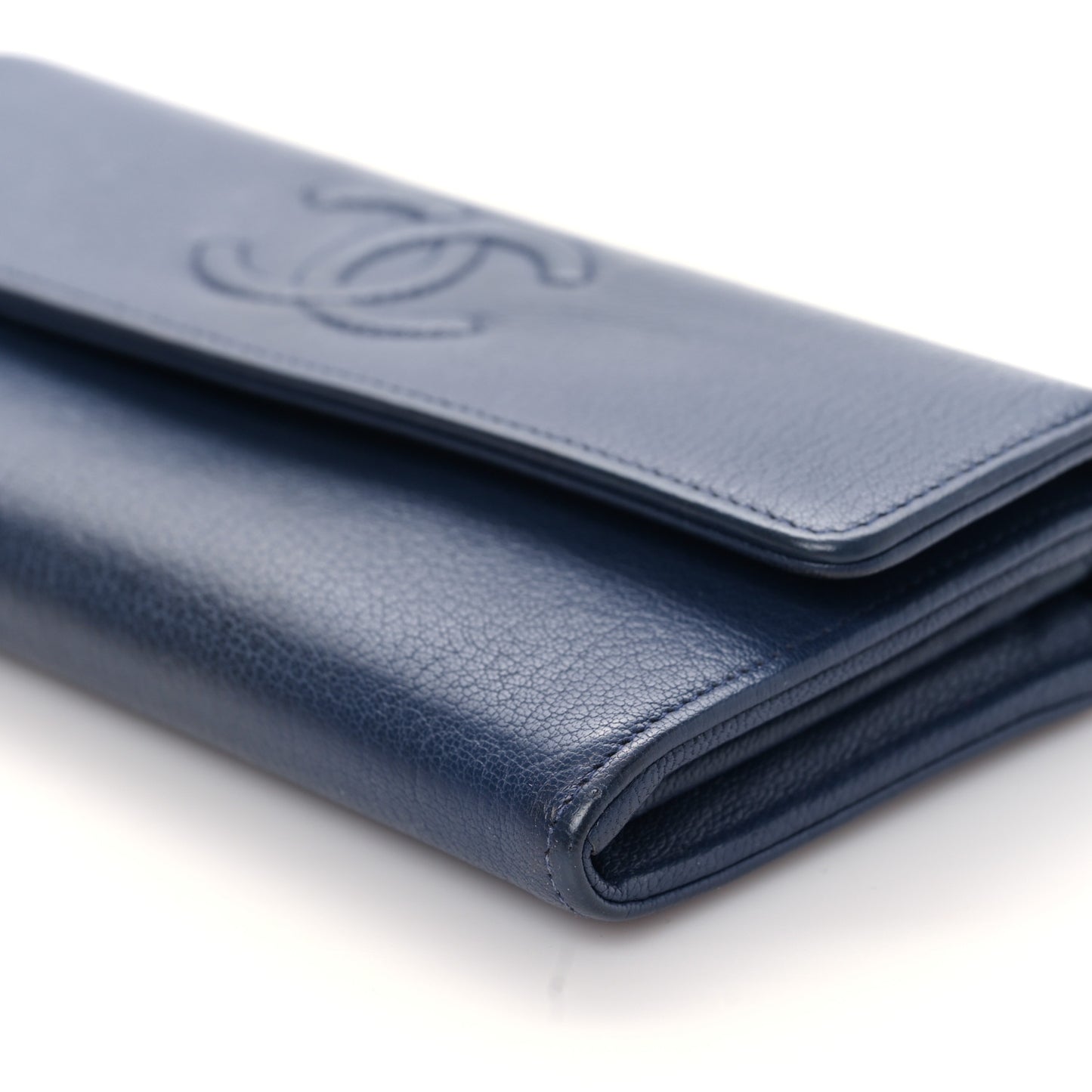Lambskin Timeless CC Large Flap Wallet Navy