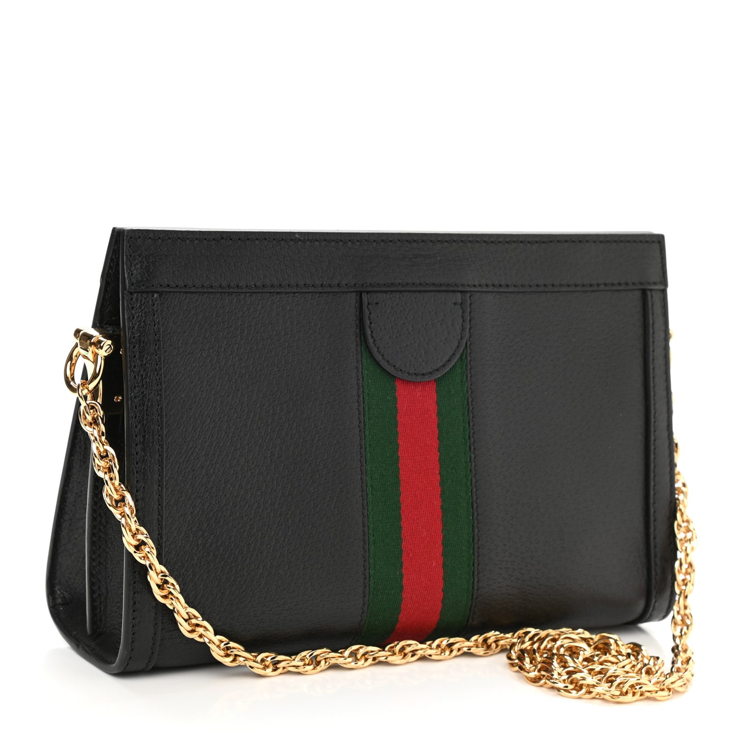Calfskin GG Web Small Ophidia Chain Shoulder Bag Black