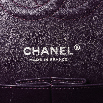 Chanel Tweed Quilted Medium Double Flap Dark Purple 6 of 8