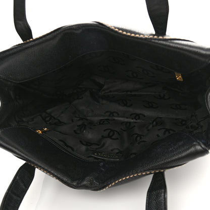 Chanel Caviar CC Stitched Small Tote Black 5 of 12