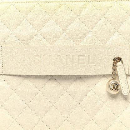 Chanel Iridescent Caviar Medium Night by the C Pouch Clutch White 8 of 11