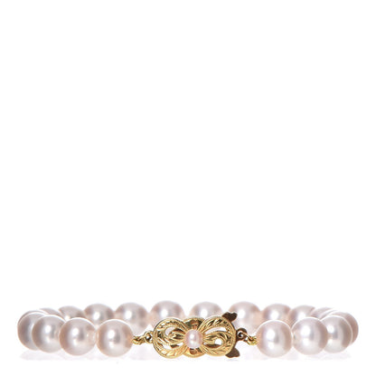 Mikimoto 18K Yellow Gold Akoya Cultured Pearl 7.5 x 8 mm Strand Bracelet 1 of 7
