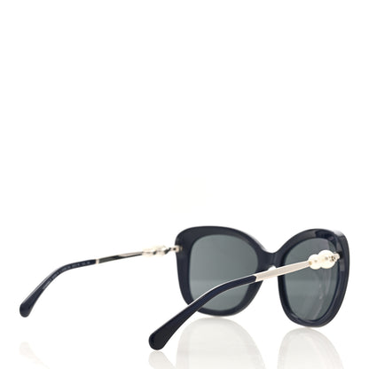 Chanel Acetate Butterfly Winter Pearl Sunglasses 5339-H Navy 3 of 8