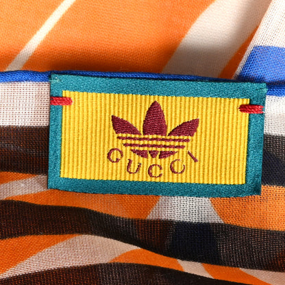 Gucci X ADIDAS Cotton Trefoil GG Square Scarf Orange Multicolor 2 of 3