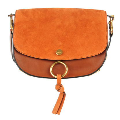 Chloe Suede Smooth Calfskin Kurtis Shoulder Bag Classic Tobacco 1 of 7