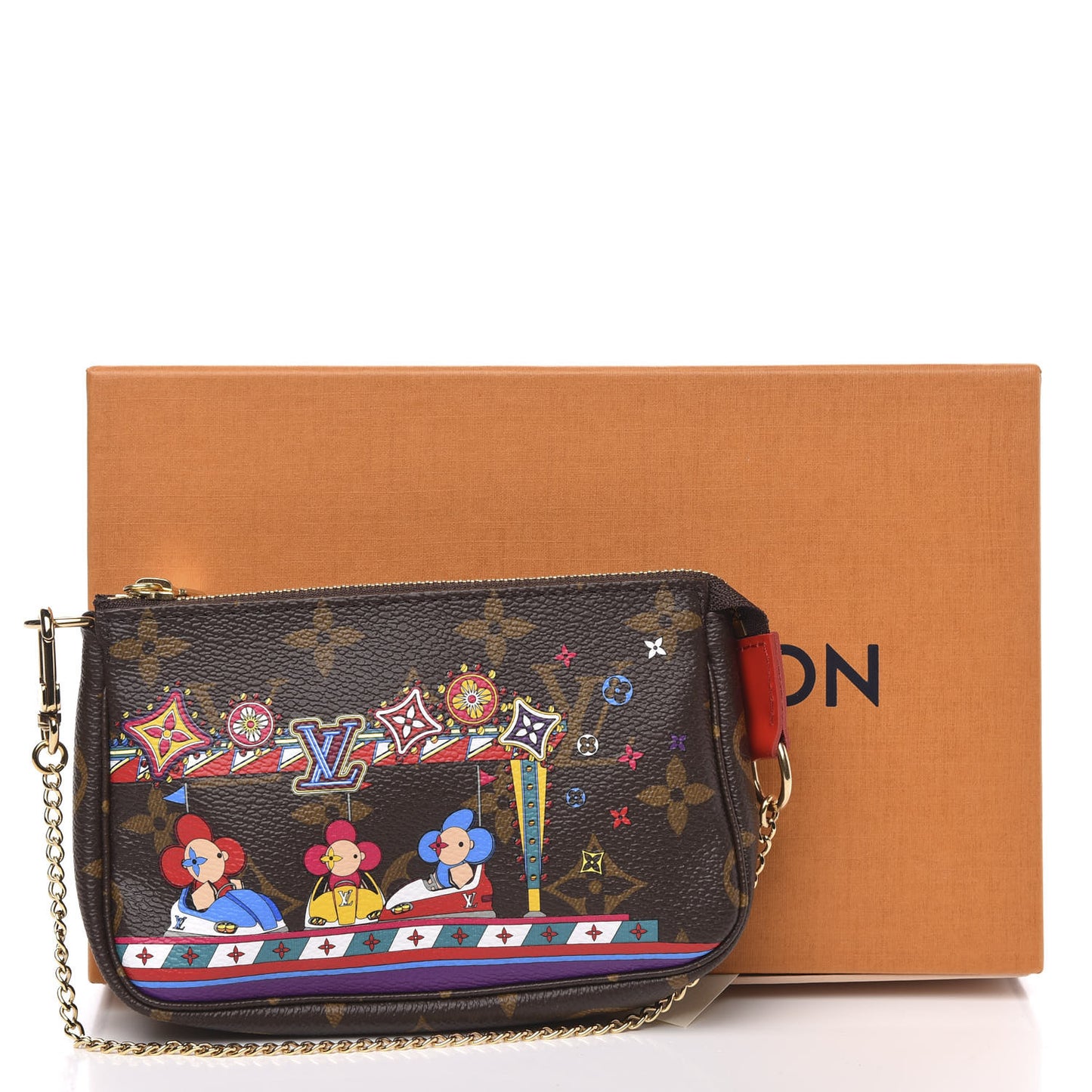 Monogram 2020 Christmas Animation Bumper Cars Mini Pochette Accessories Coquelicot