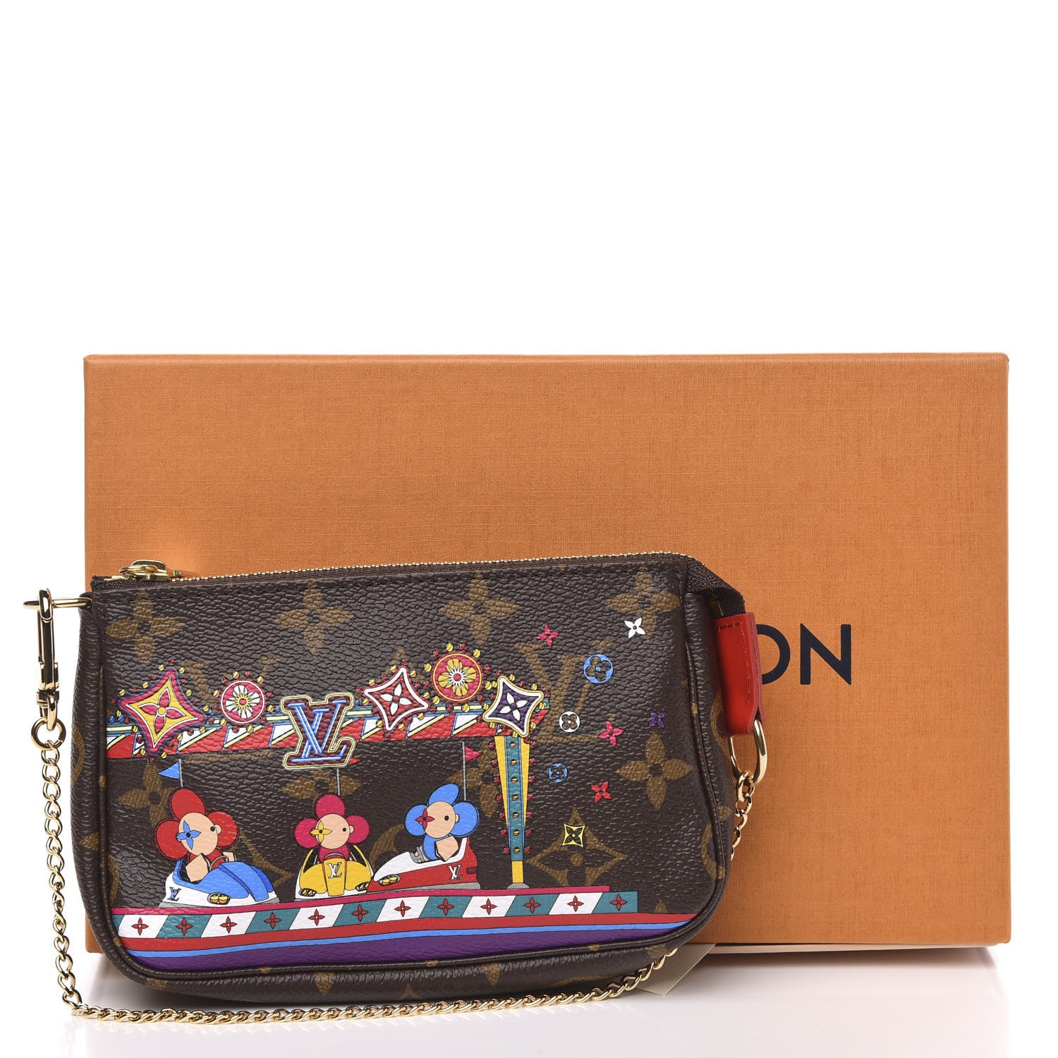 Louis Vuitton Monogram 2020 Christmas Animation Bumper Cars Mini Pochette Accessories Coquelicot 8 of 8