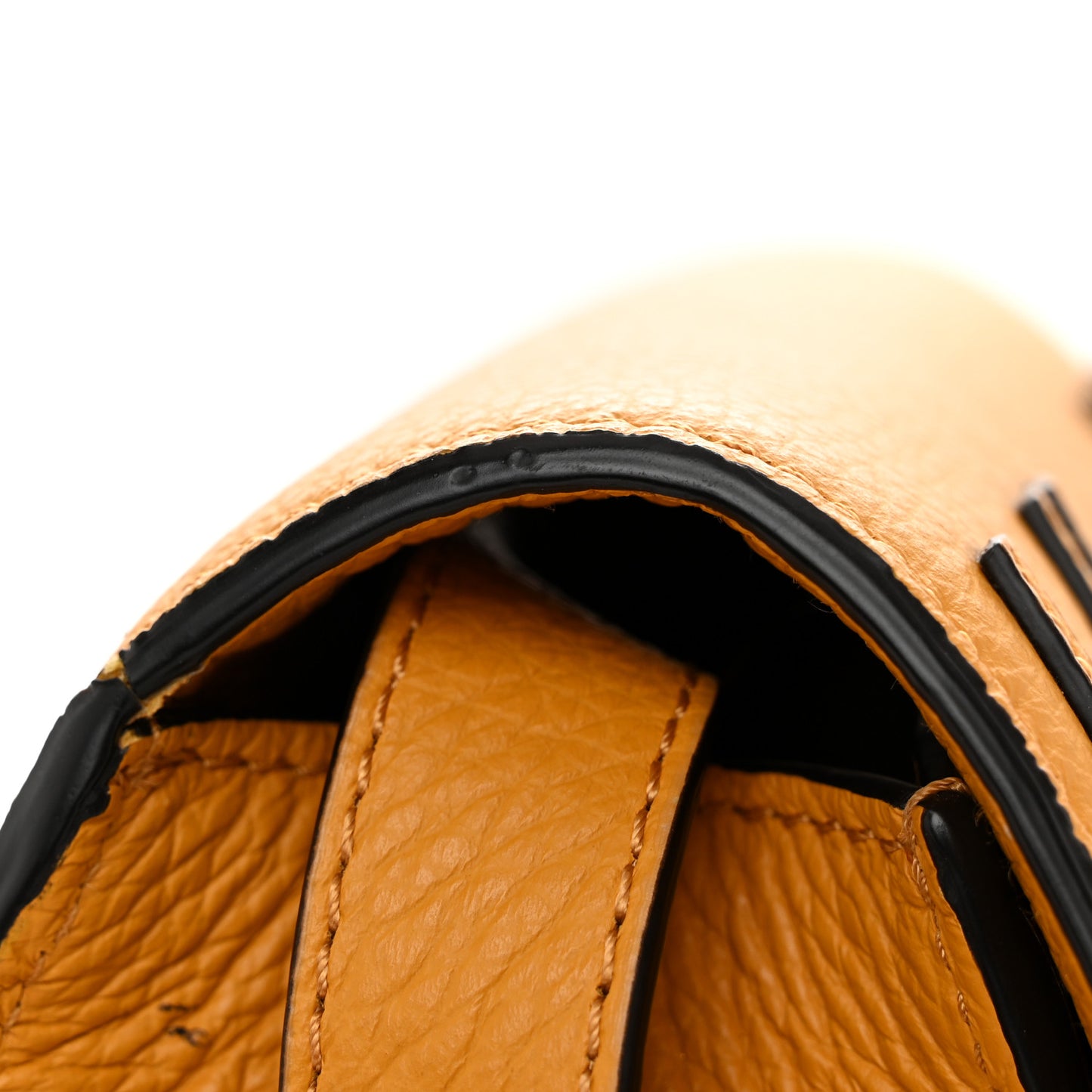 Grained Calfskin Small Marcie Saddle Bag Sunflower