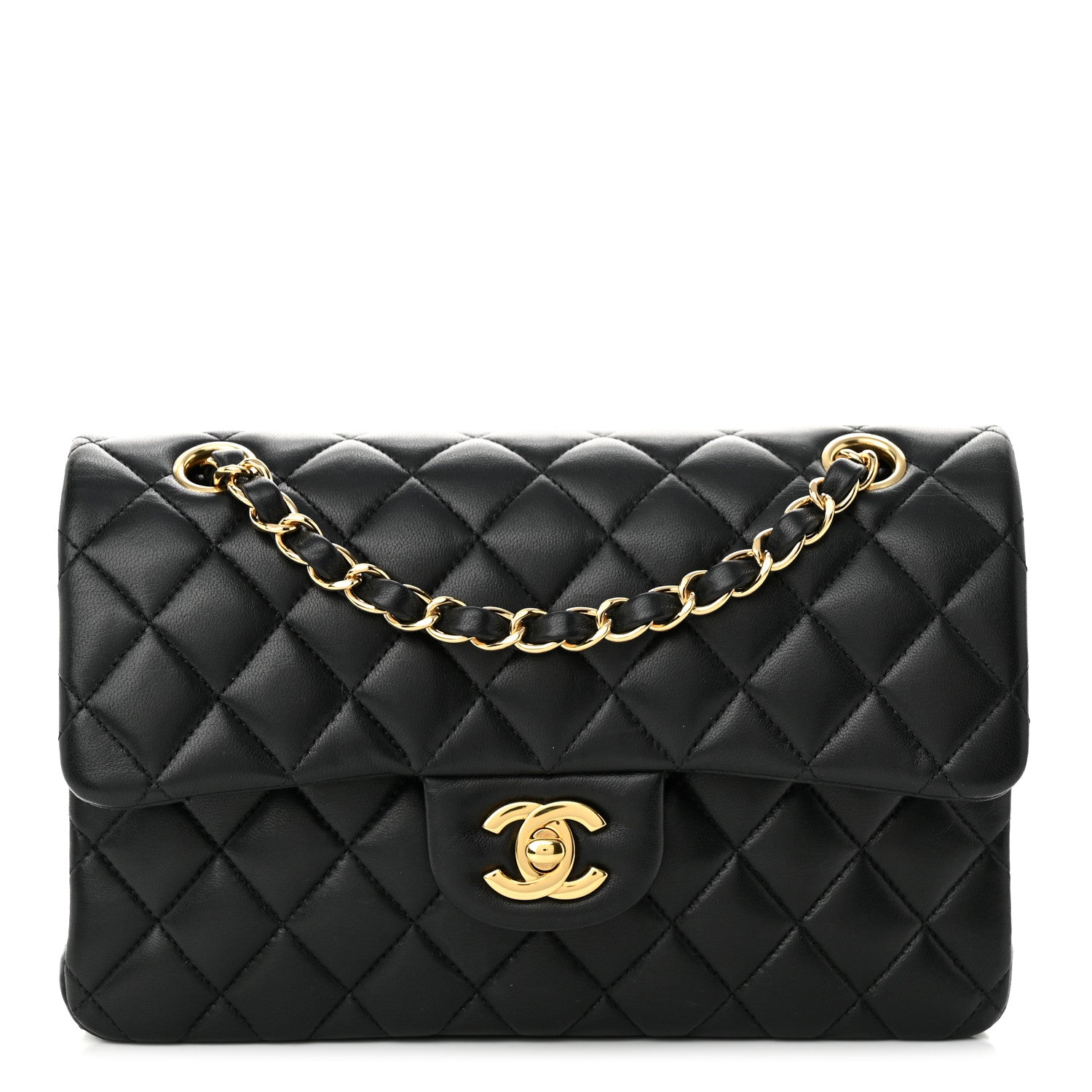 Chanel Lambskin Quilted Small Double Flap Black 1 of 10