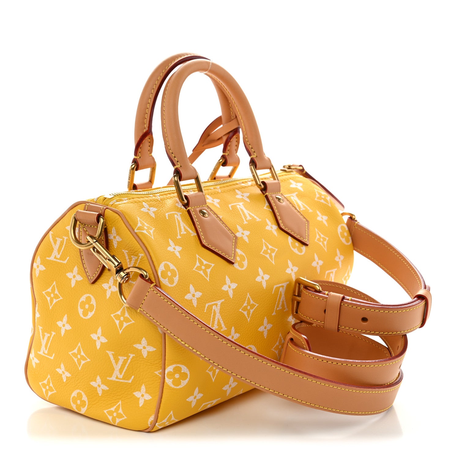Louis Vuitton Calfskin Monogram Speedy P9 Bandouliere 25 Jaune Mat 4 of 11