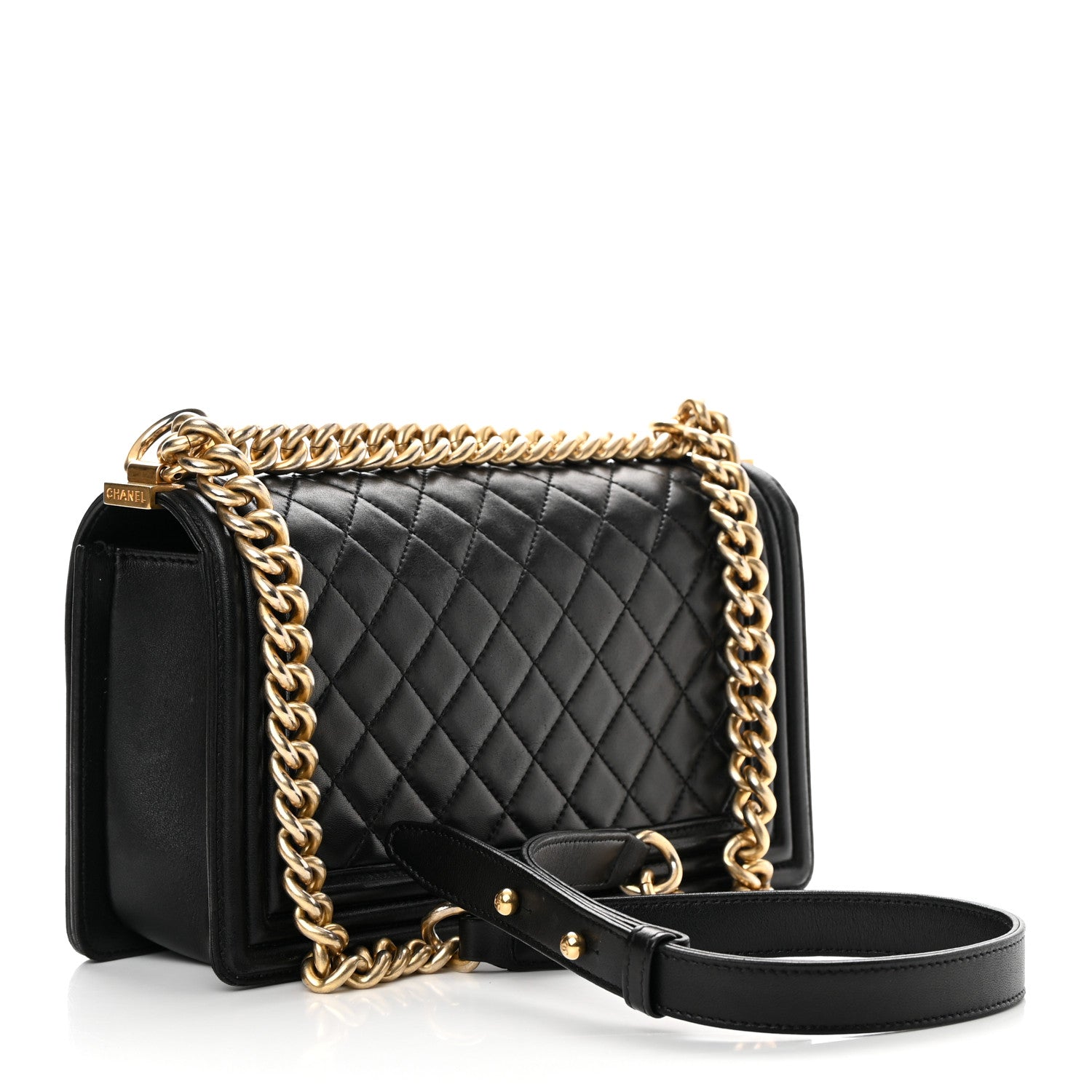 Chanel Lambskin Quilted Medium Boy Flap Black 3 of 14