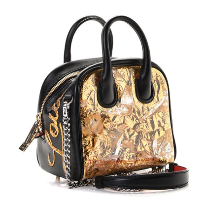 Christian Louboutin Calfskin Paris Nano Collage Marie Jane Pepite Tote Gold 5 of 8